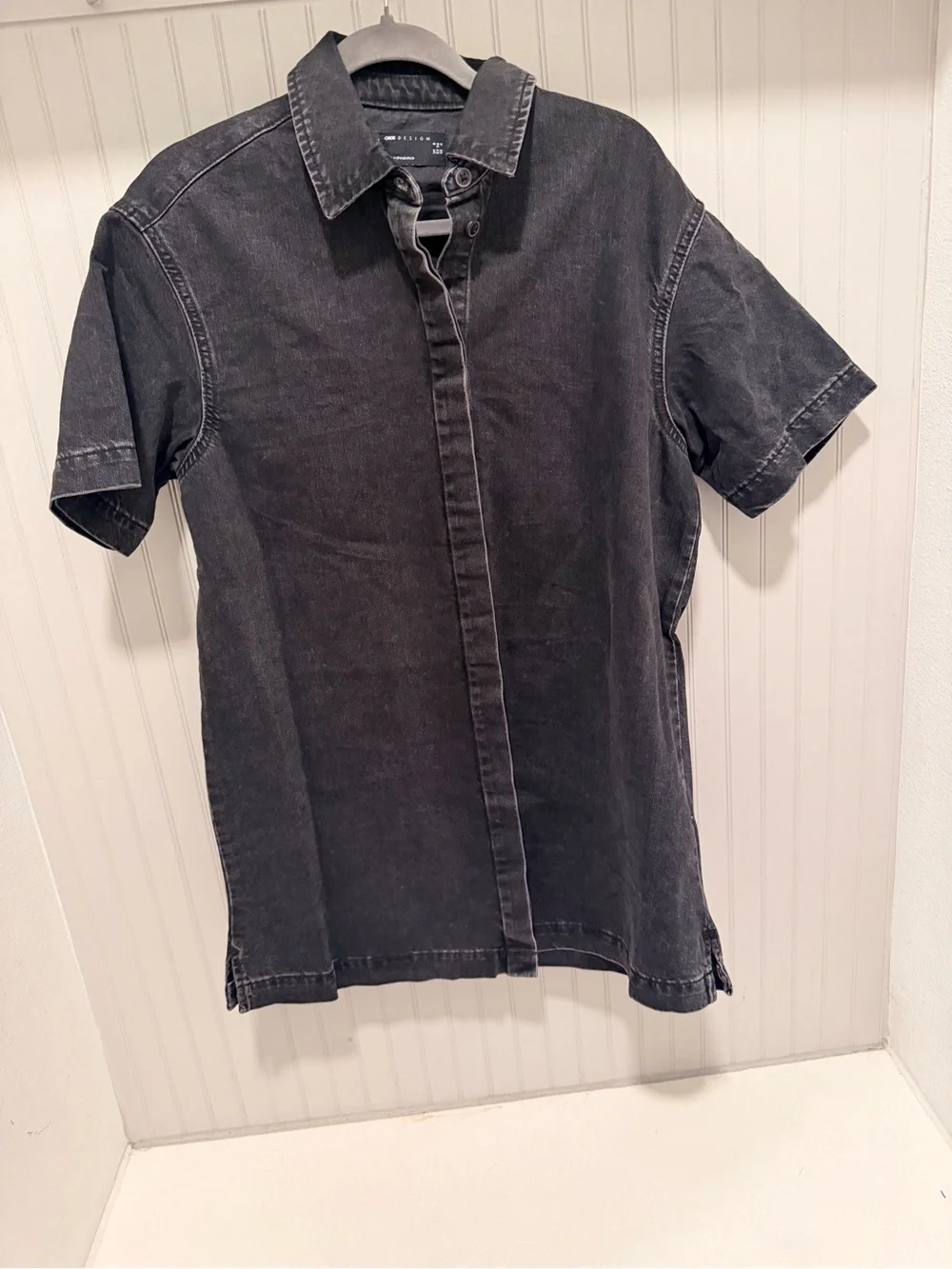 ASOS Black Denim Shirt Mini Dress